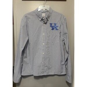 University Of Kentucky Wildcats  JCP Button Down Blue Dress Shirt Mens Medium